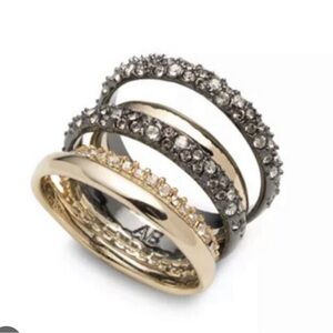 Alexis Bittar Pavé Orbit Crystal Layered Ring size 6